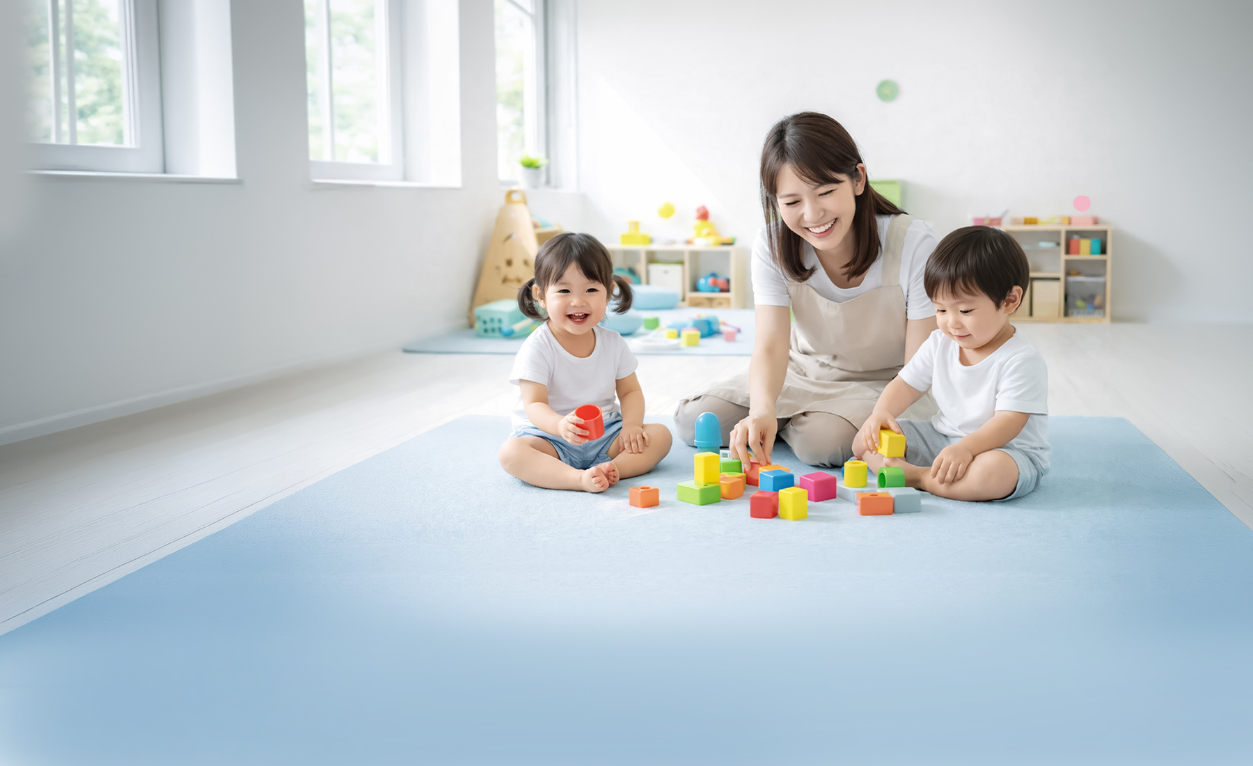 熊本市上通りにある託児所 音のおうちで子どもたちが過ごす様子