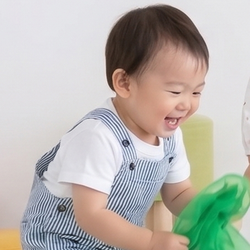 先生と子どもが遊ぶ様子